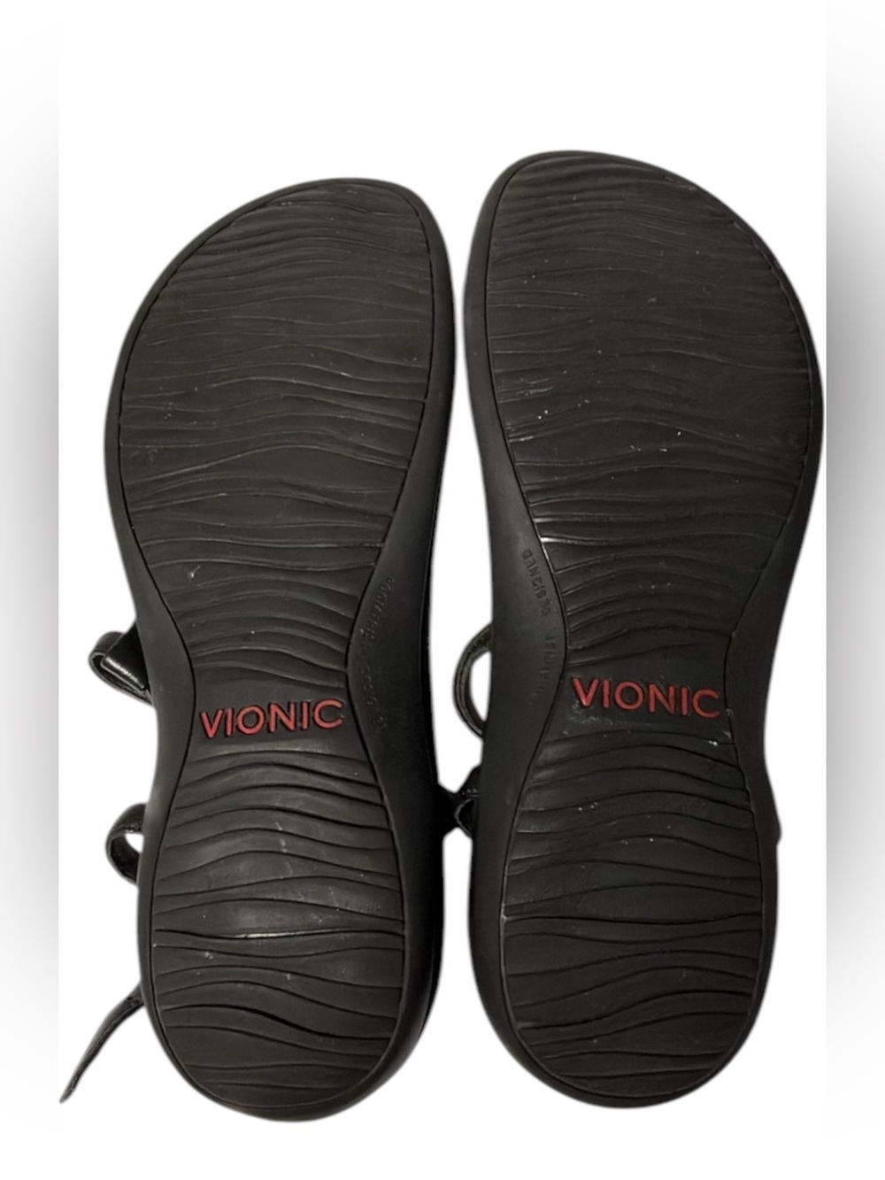 Vionic Black toe-post Thong Sandals with Silver Accents Size 8 - Picture 4 of 6